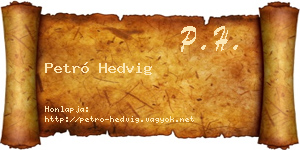 Petró Hedvig névjegykártya