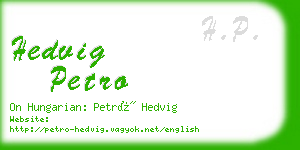 hedvig petro business card